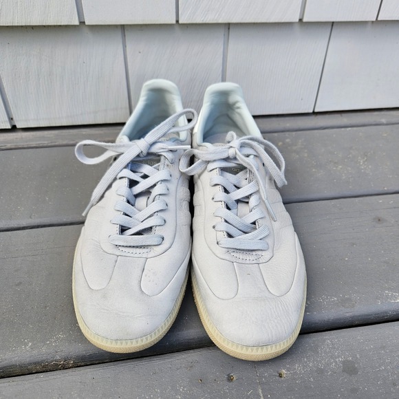 adidas Other - Adidas Samba Decon Light Blue Grey Leather Gum Sole Sneakers 9.5 Mens ID2055
